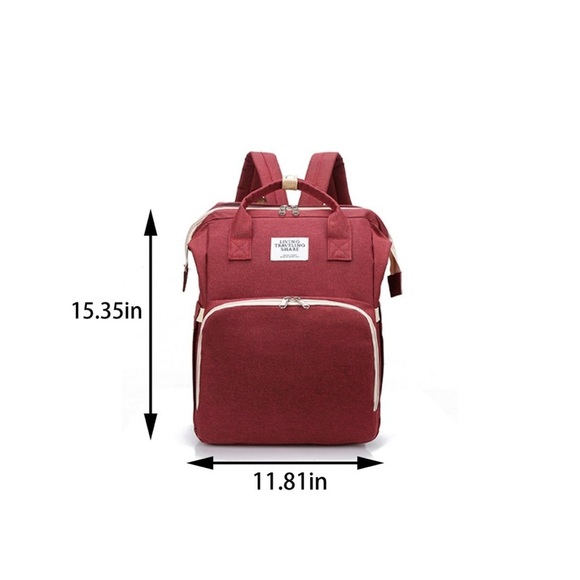 Elegant Burgundy Baby Bag with Changing Station - Picture 2 of 4